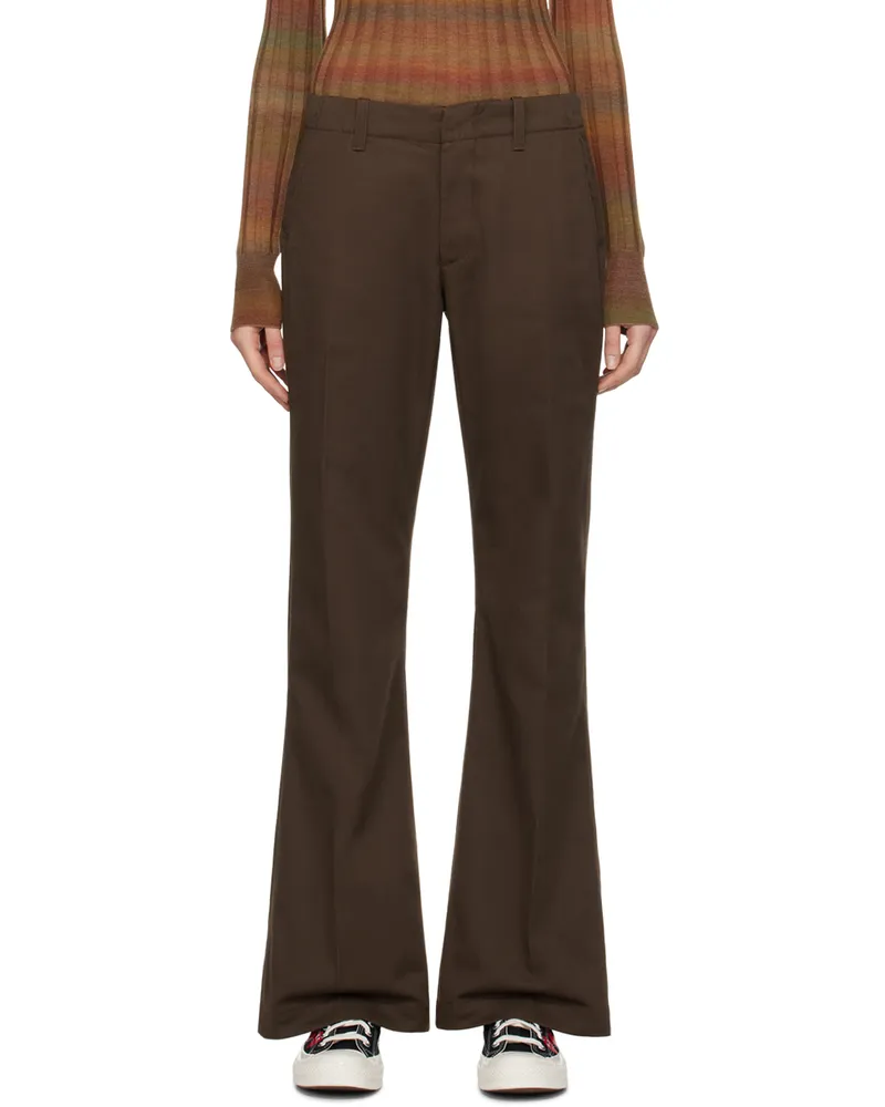 RE/DONE Brown Flared Trousers Chocolate