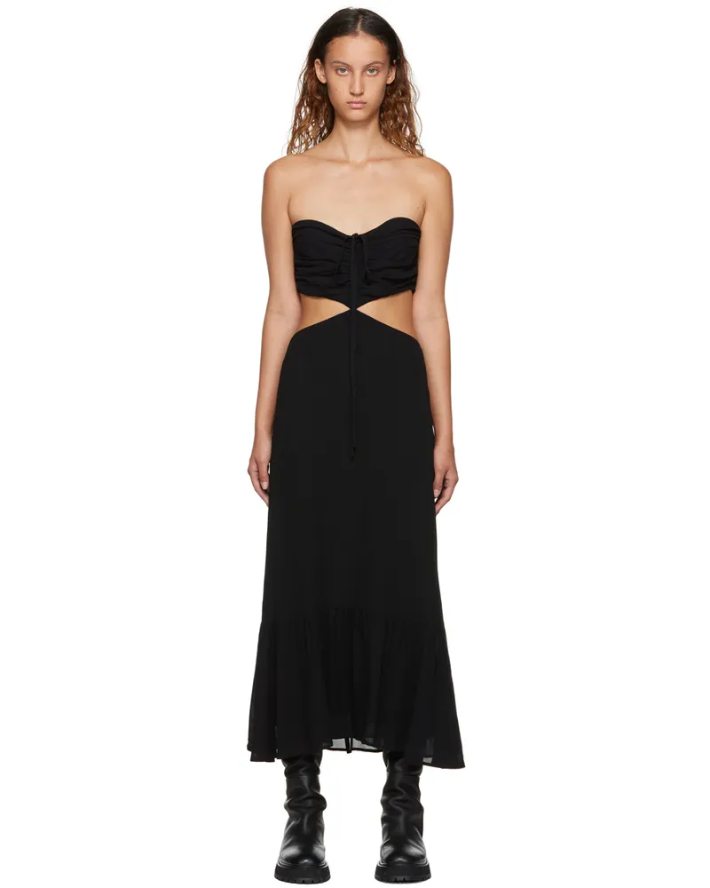 Reformation Black Riya Midi Dress Black