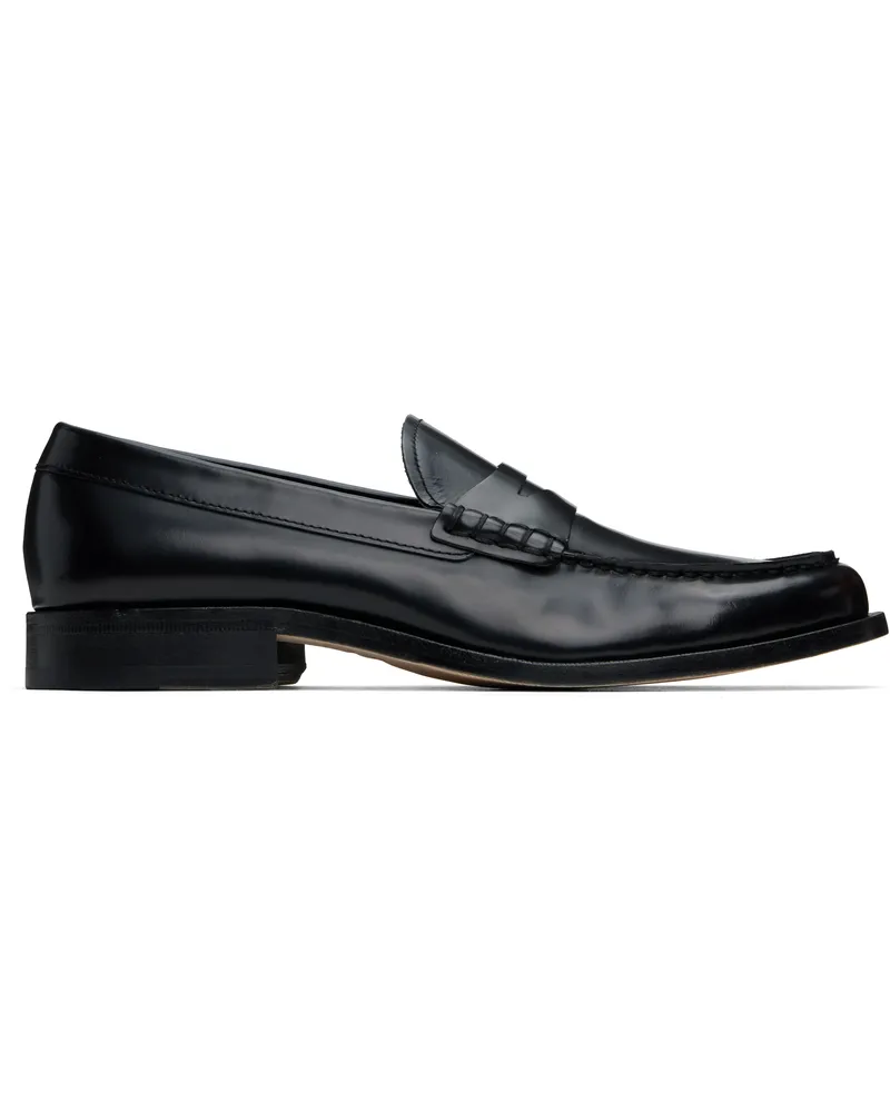 HUGO BOSS Black Polished Leather Loafers 001-black