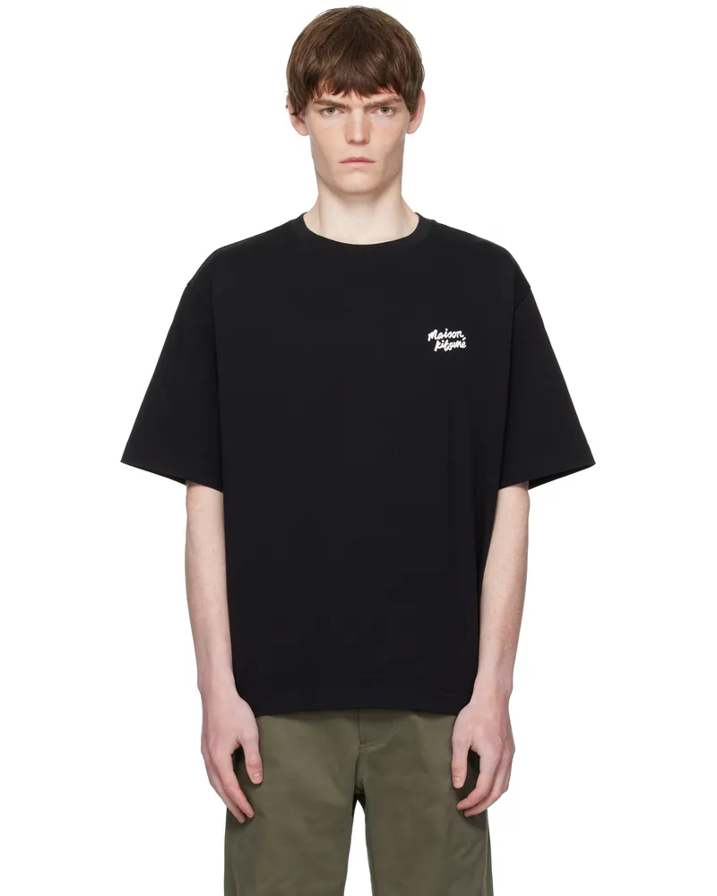 Kitsuné Black 'Maison Kitsuné' Handwriting Oversized T-shirt O197
