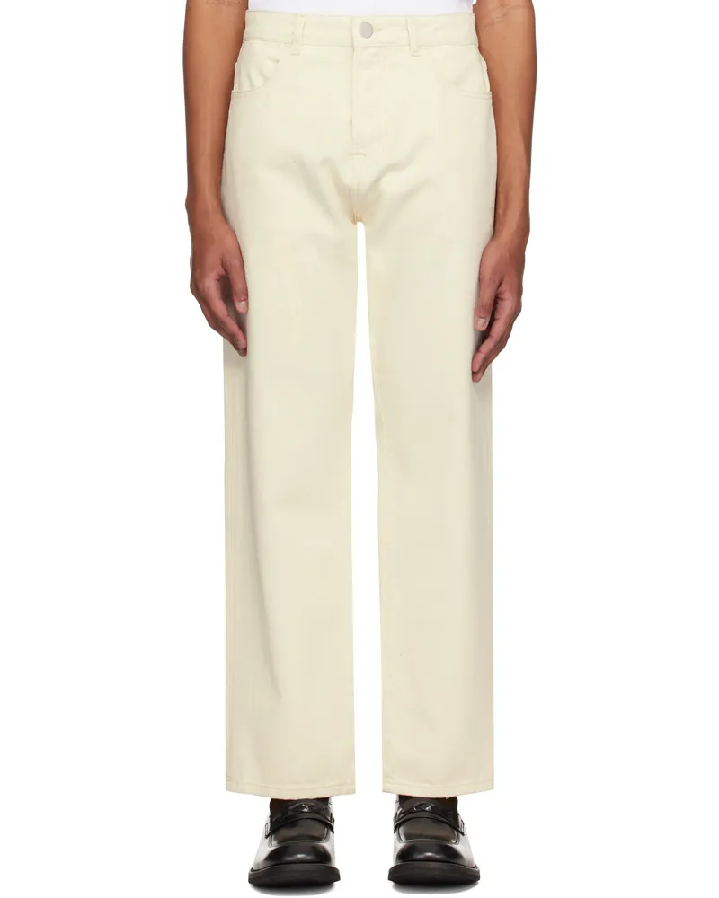 Róhe Off-White Relaxed Leg Jeans Natural