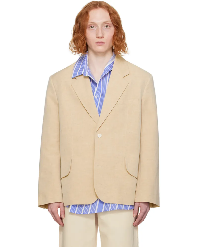 Jacquemus Beige Les Sculptures 'La veste Titolo' Blazer Beige