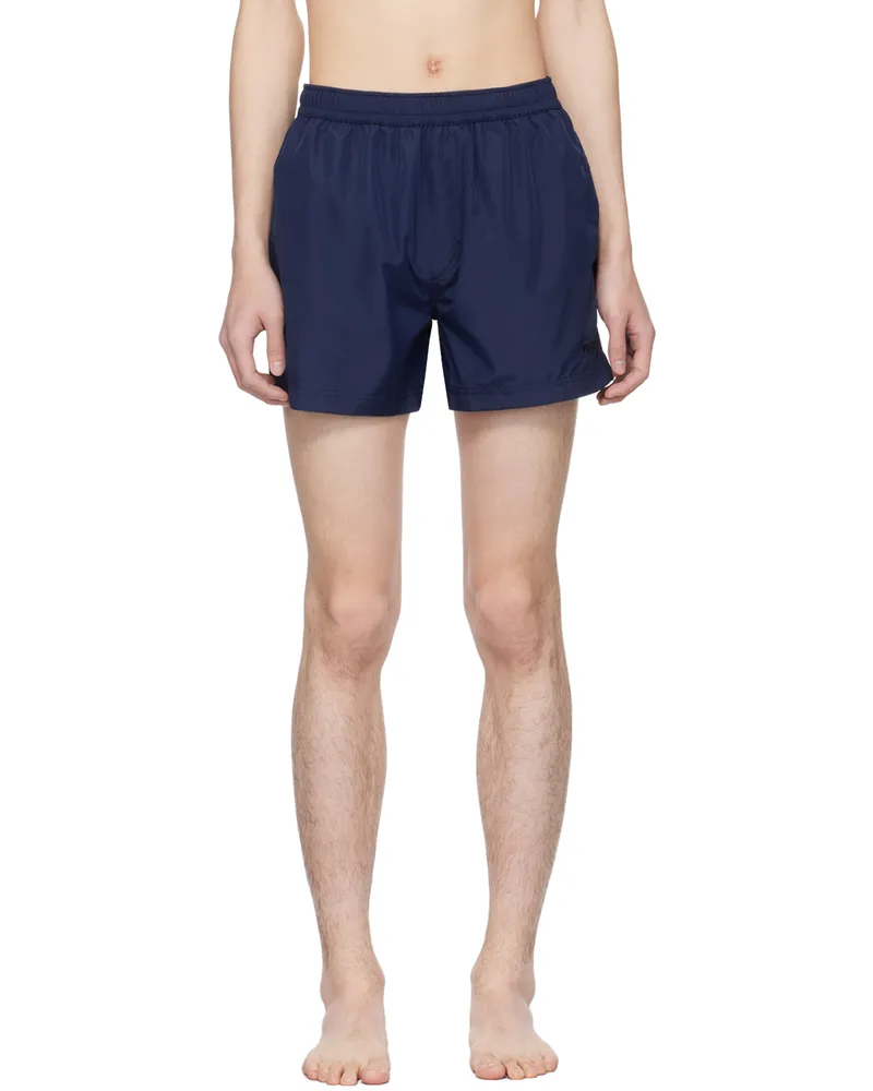 Ermenegildo Zegna Navy Drawstring Swim Shorts Blue