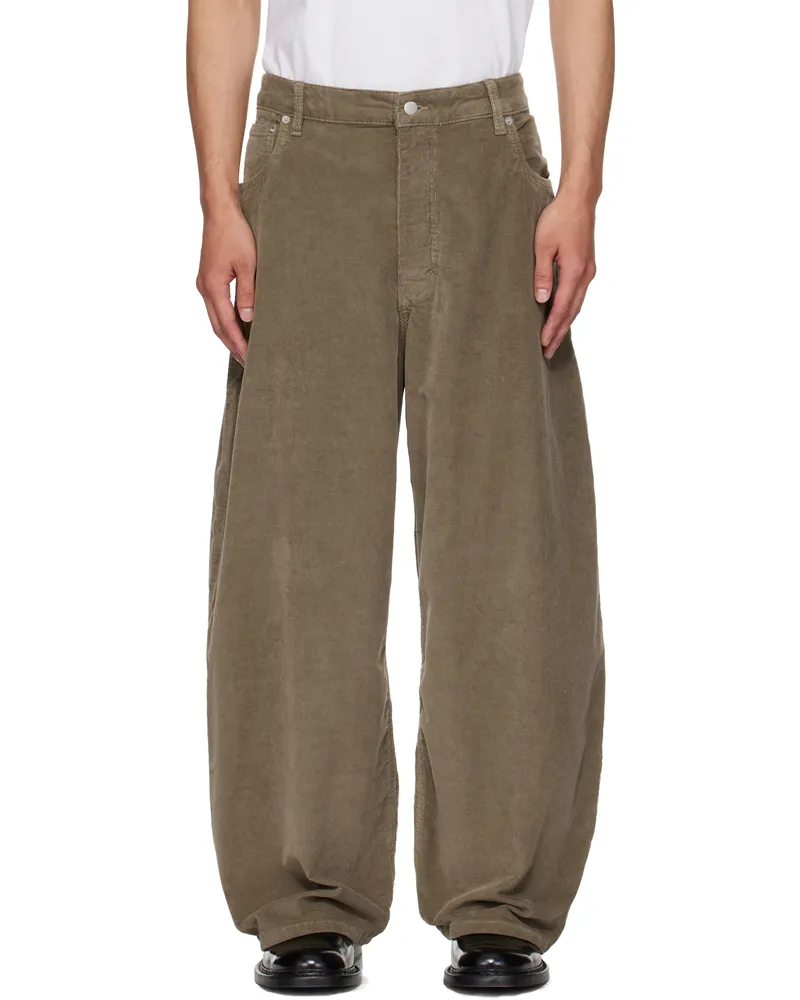 Studio Nicholson Taupe Paulo Trousers Lichen