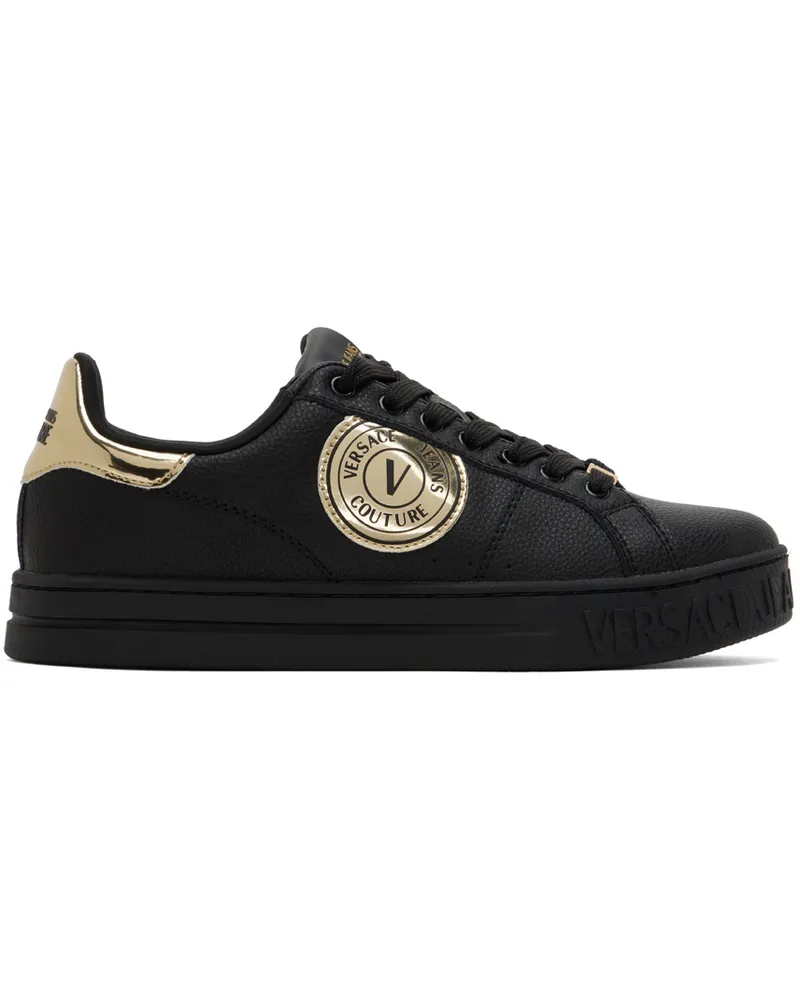 Versace Jeans Black V-Emblem Court 88 Sneakers Eg89