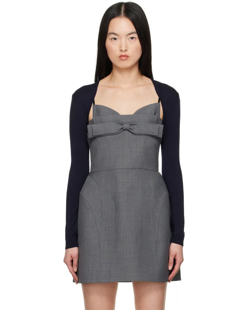 SHUSHU/TONG Navy Knitted Shrug Cardigan Na100