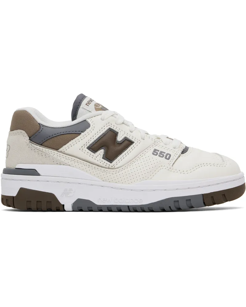 New Balance Off-White & Brown 550 Sneakers Sea