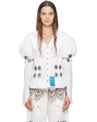 CHOPOVA LOWENA White Star Knot Shirt White