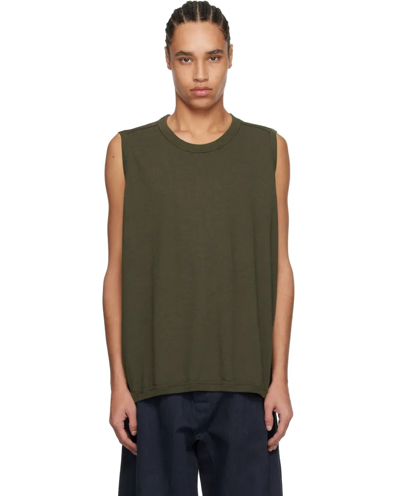 Jan-Jan Van Essche Khaki O-Project Cotton Hemp Jersey Tank Top Green