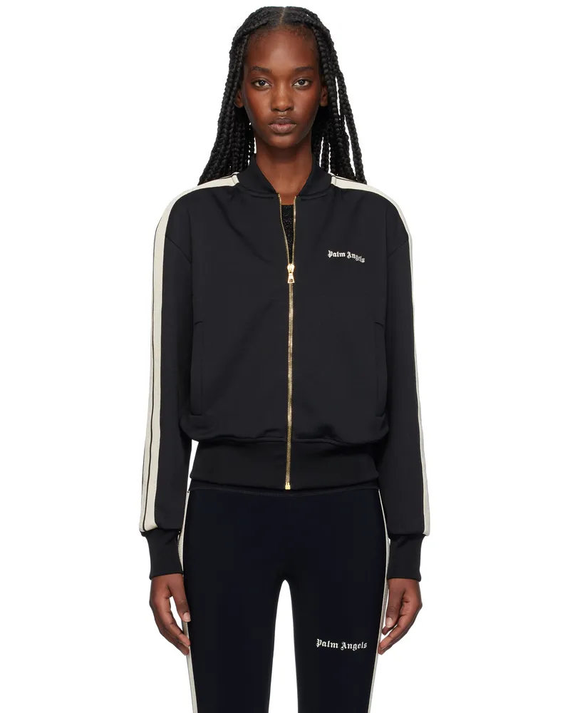 Palm Angels Black Classic Logo Track Bomber Jacket Black
