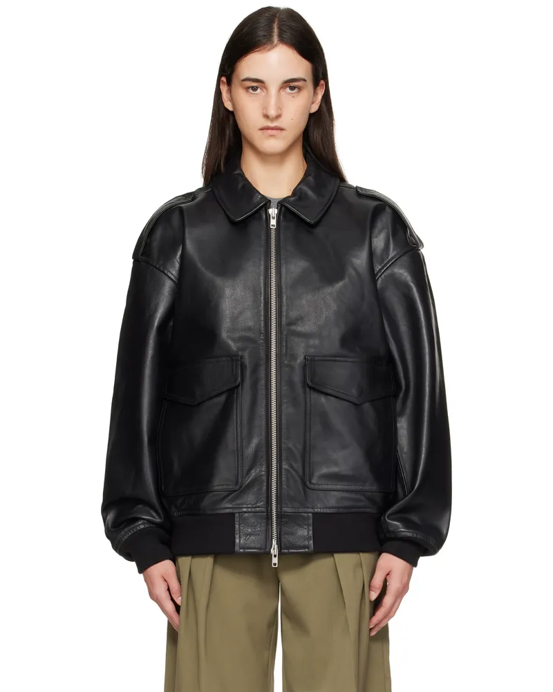 FRANKIE Shop Black Viper Leather Jacket 100-black