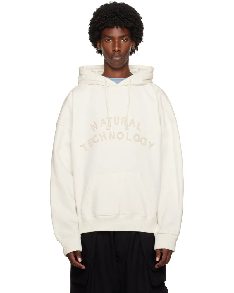 STORY mfg. White Geo Hoodie Ecru