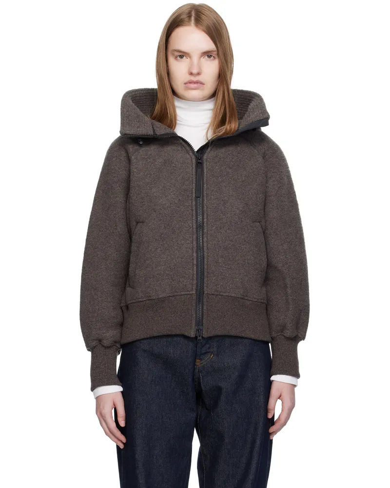Canada Goose Brown 'Black Label' Chilliwack Kind Fleece Bomber Jacket 9394