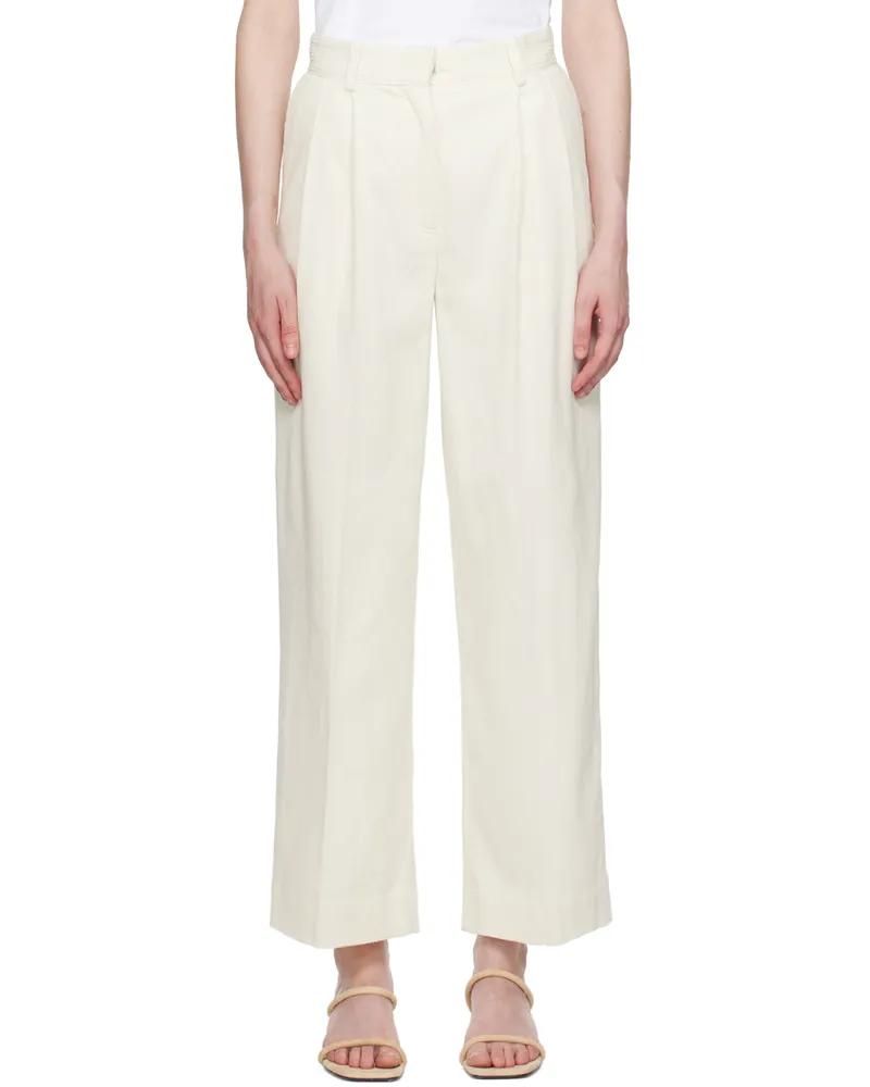 Totême Off-White Pleated Trousers 188