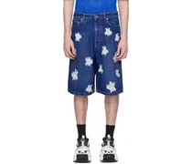 Blue Stars Denim Shorts