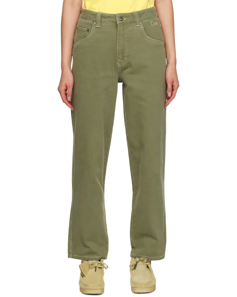 Dime Green Classic Relaxed Jeans Green