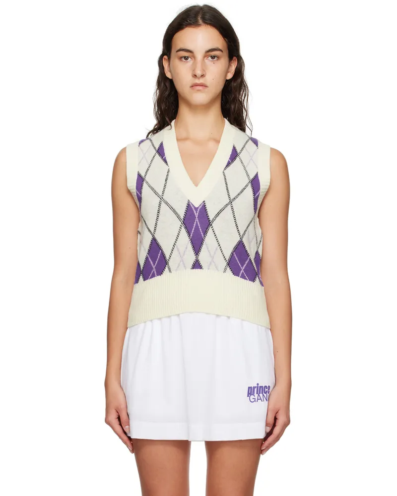 Ganni Off-White Prince Edition Harlequin Vest 135