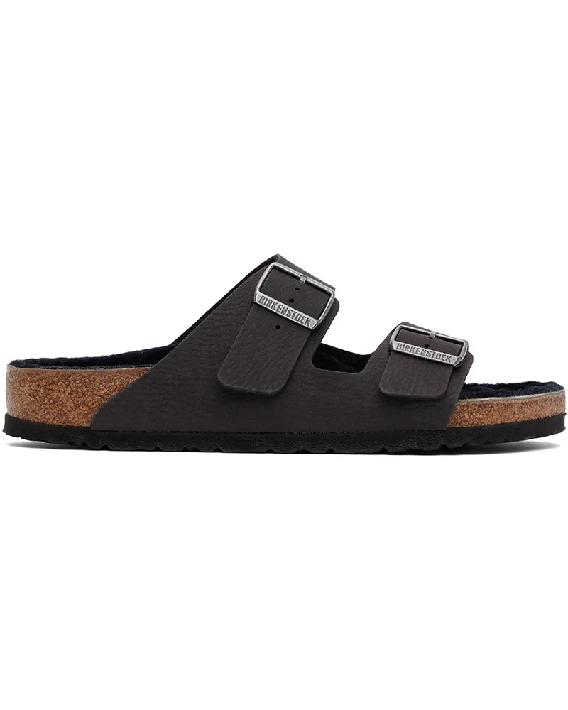 Birkenstock Black Regular Arizona Shearling Sandals Desert