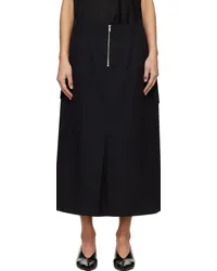 Studio Nicholson Black Tyrell Midi Skirt Black