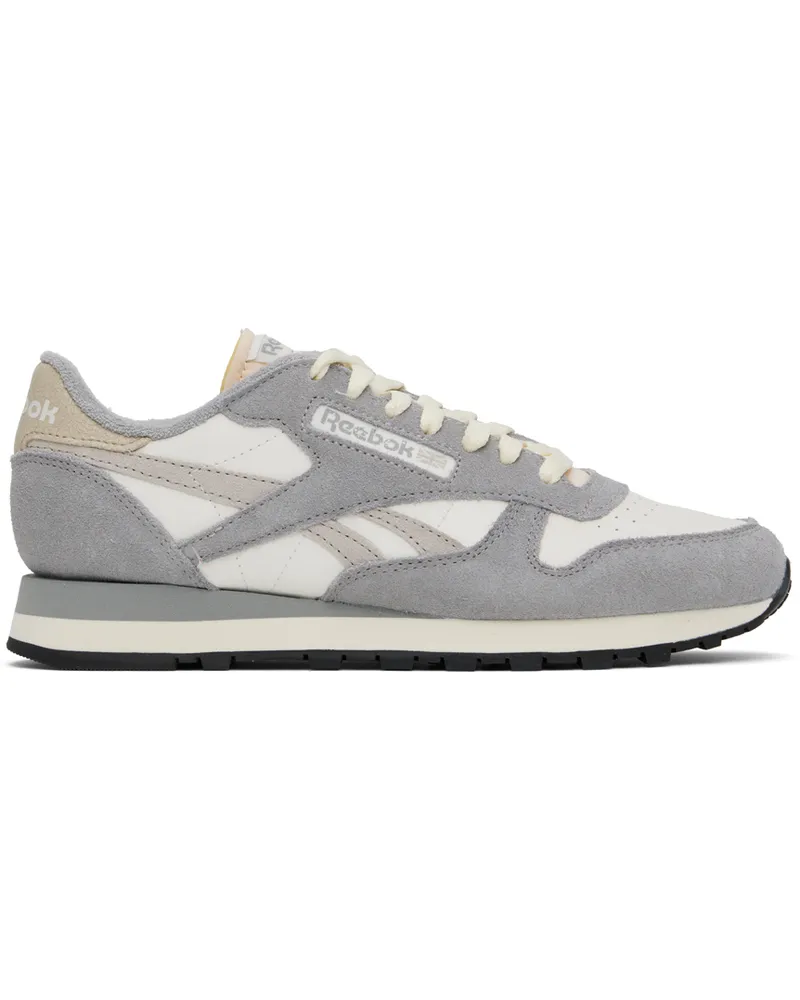 Reebok Gray & Off-White Classic Leather Sneakers Chalk