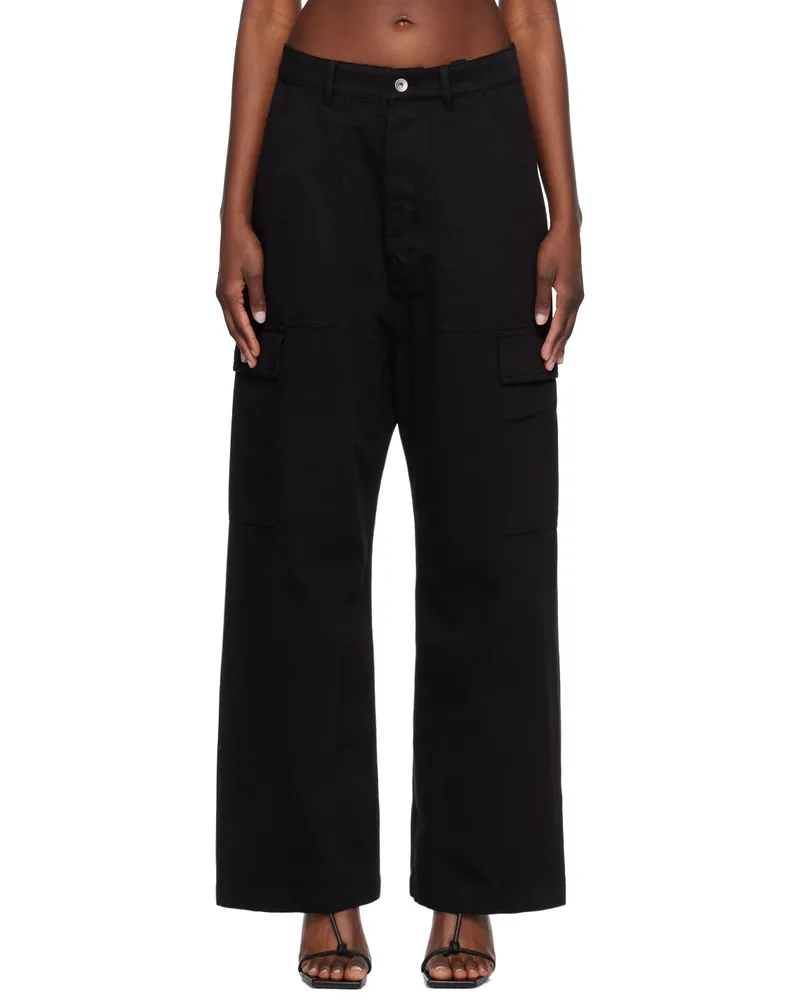 DRKSHDW by Rick Owens Black Cargo Trousers 09