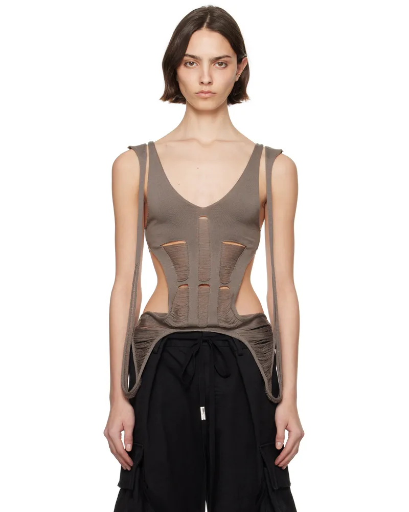 Rick Owens Gray Hollywood Tanja Long Tank Top 34