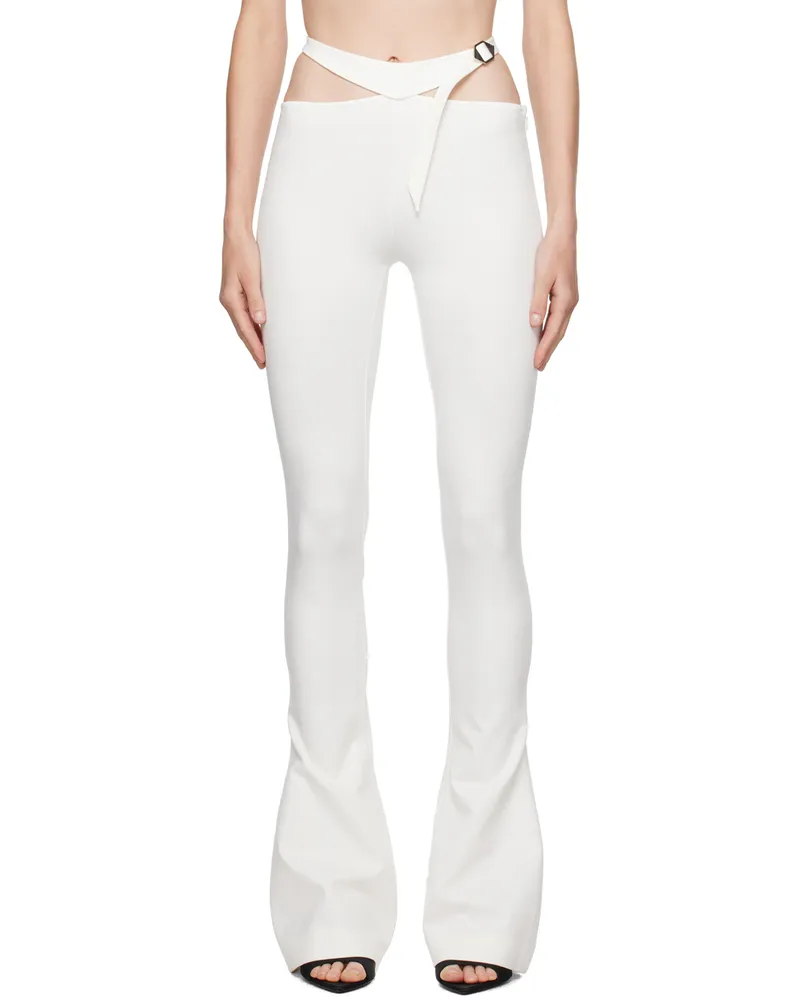 ATTICO Off-White Pin-Buckle Pants 001
