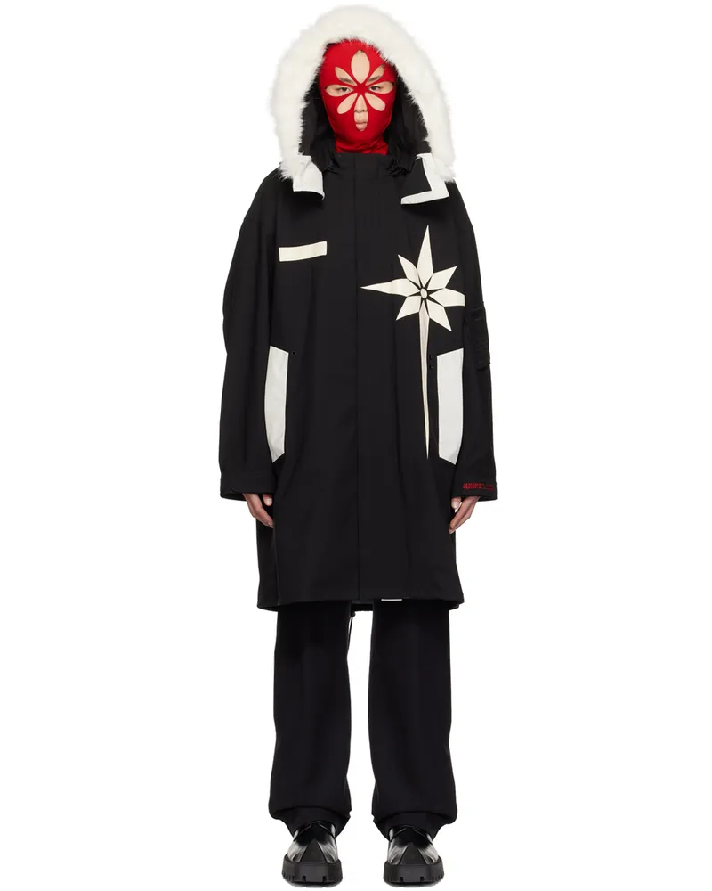 KUSIKOHC Black Paneled Coat Black