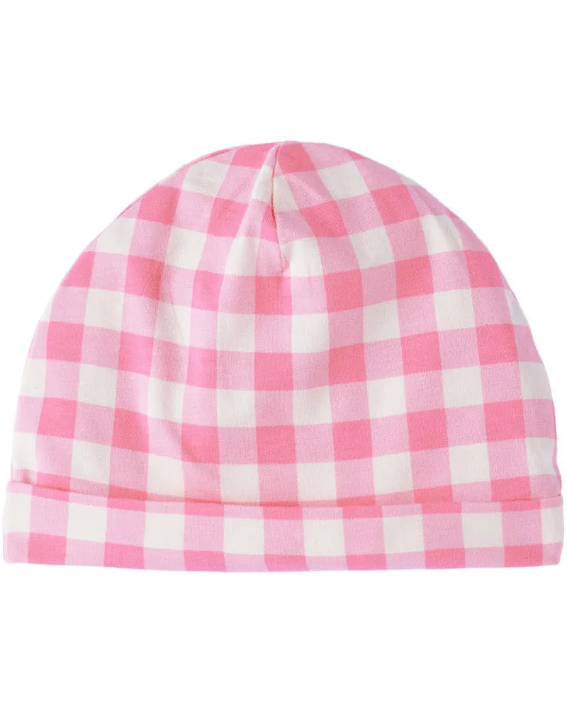 Mini Rodini Baby Pink Check Beanie Pink