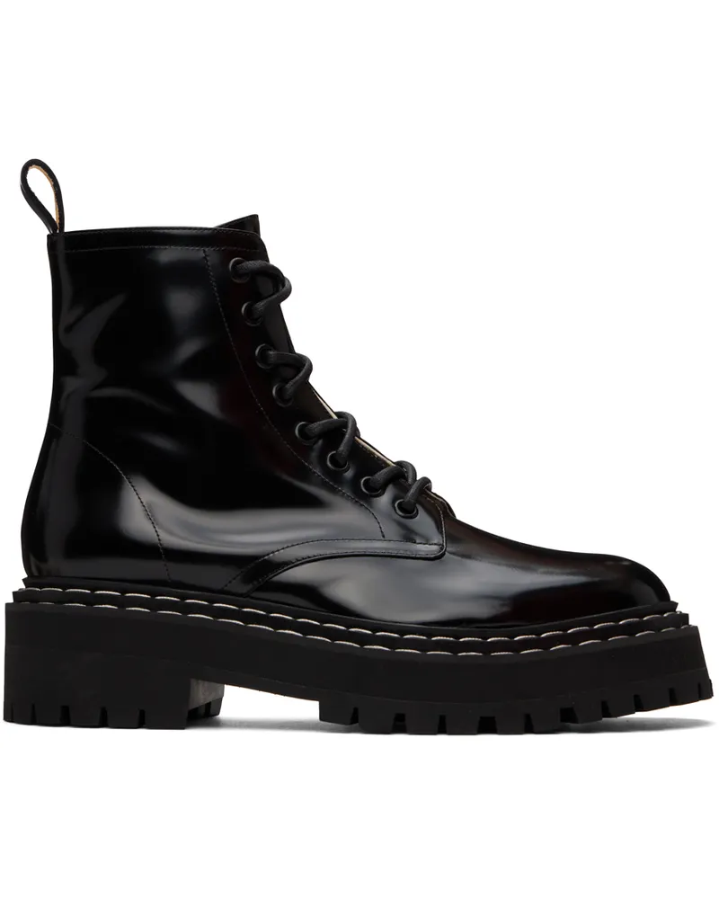 Proenza Schouler Black Lug Sole Lace Up Boots 20070