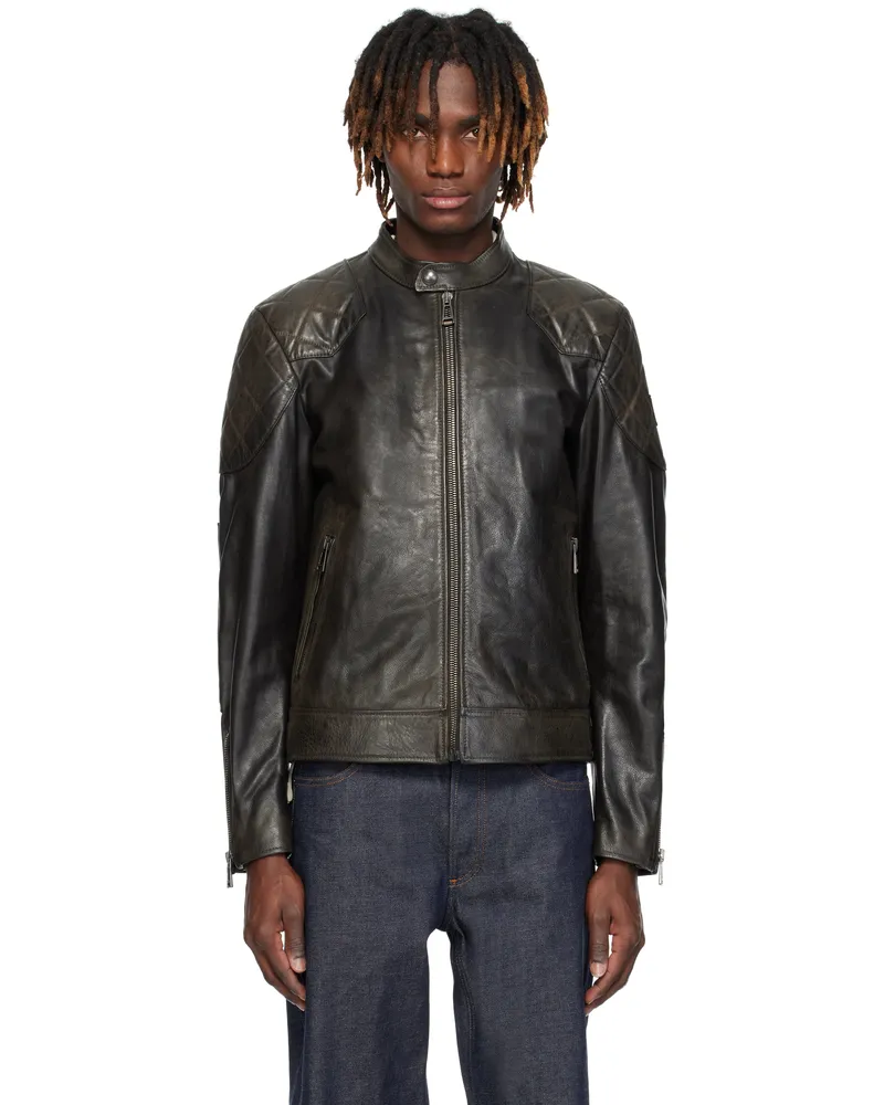 Belstaff Black Outlaw Leather Jacket Black