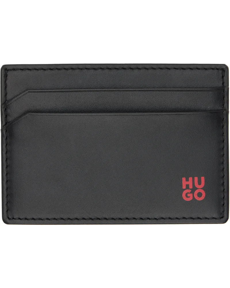 HUGO BOSS Black Leather Card Holder 001-black