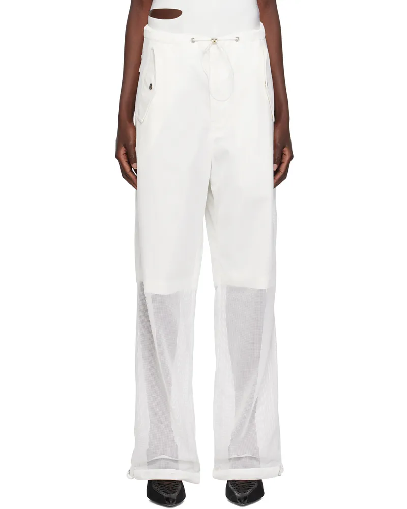 Dion Lee White Parachute Trousers Ivory
