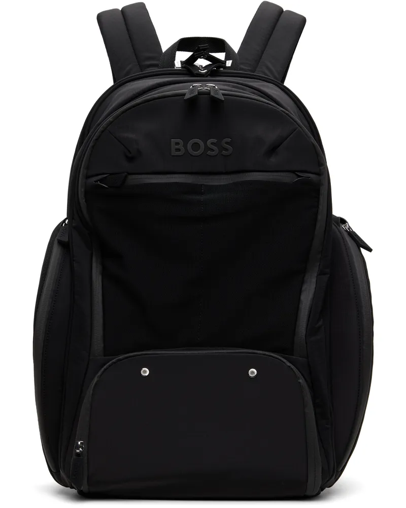 HUGO BOSS Black Polished Hardware Backpack 001-black