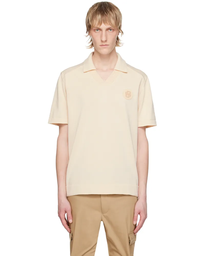 HUGO BOSS Beige Patch Polo 131-open