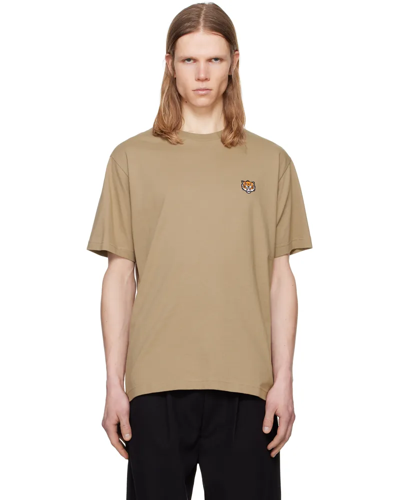 Kenzo Tan Paris ' Happy Tiger' Embroidered T-shirt