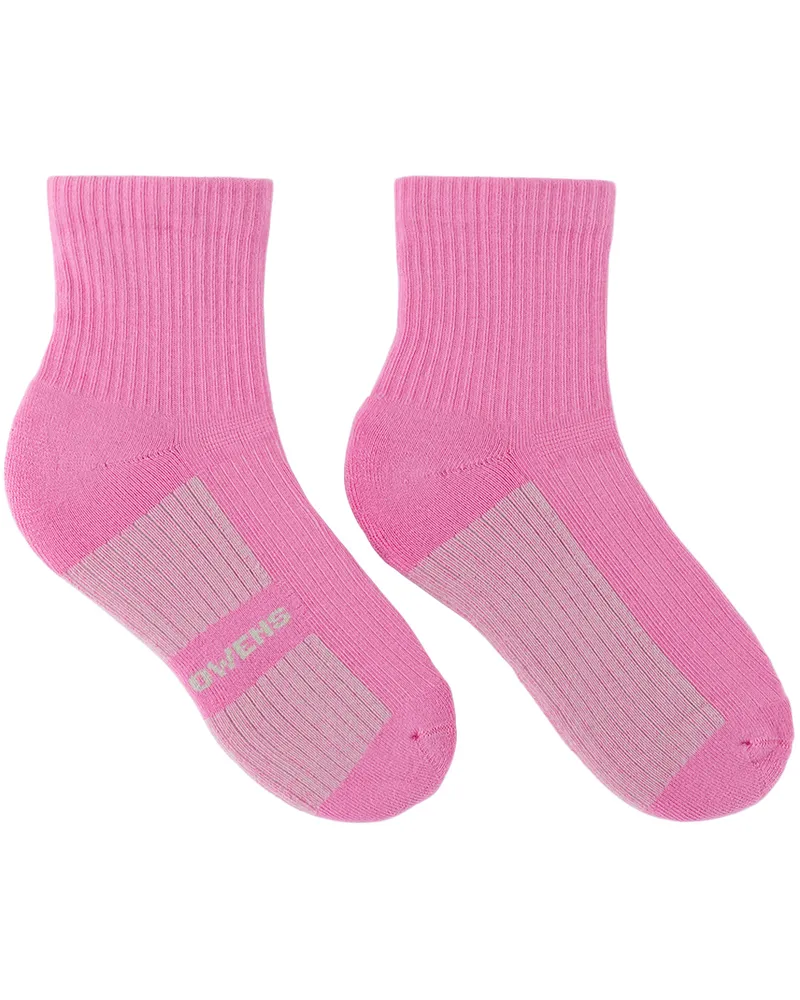 Rick Owens Kids Pink Jacquard Socks Hot