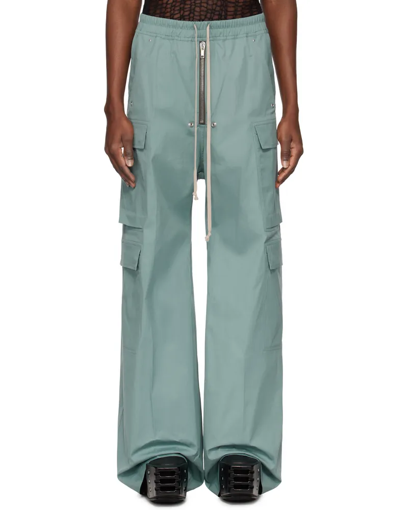 Rick Owens Blue Hollywood Cargobela Cargo Pants 66
