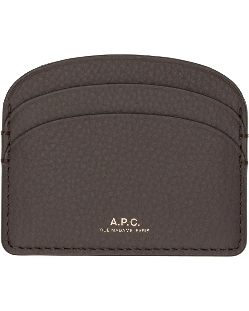 A.P.C. Brown Demi-Lune Card Holder Cav