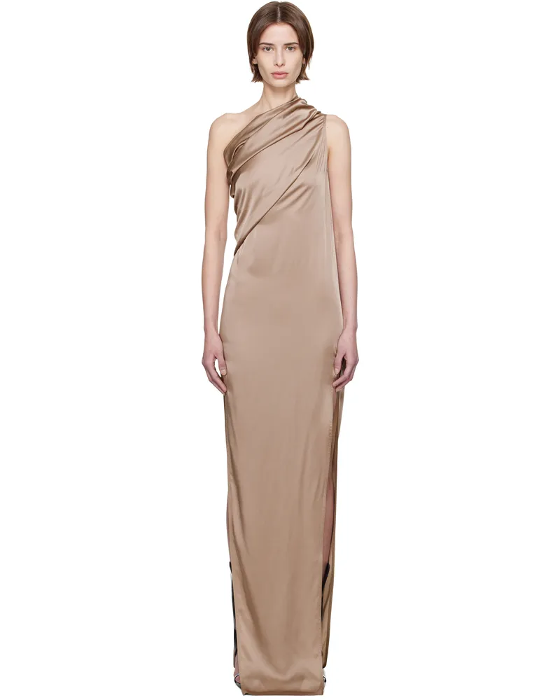Rick Owens Taupe Hollywood Athena Arrowhead Maxi Dress 64