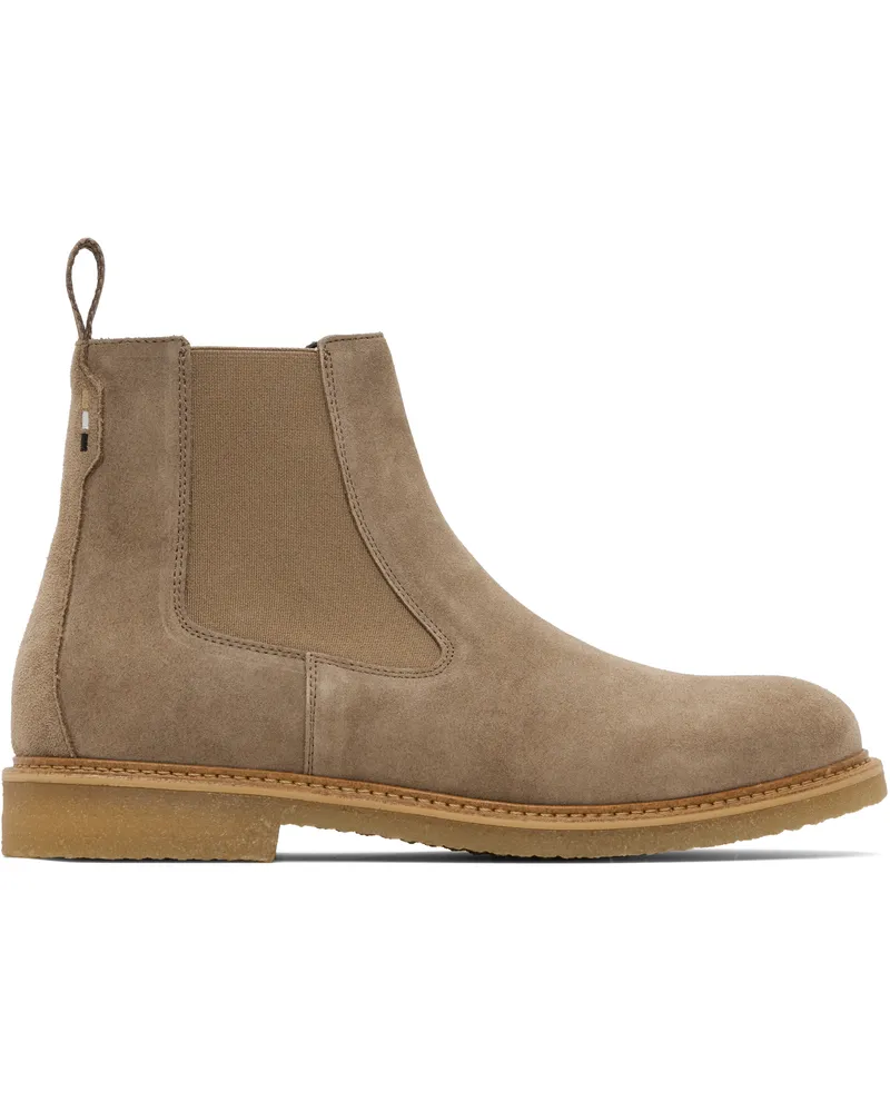 HUGO BOSS Beige Elasticated Panels Chelsea Boots 260-medium