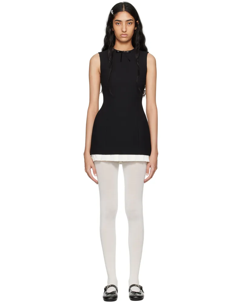 SHUSHU/TONG Black Slim-Fit Minidress Ba100