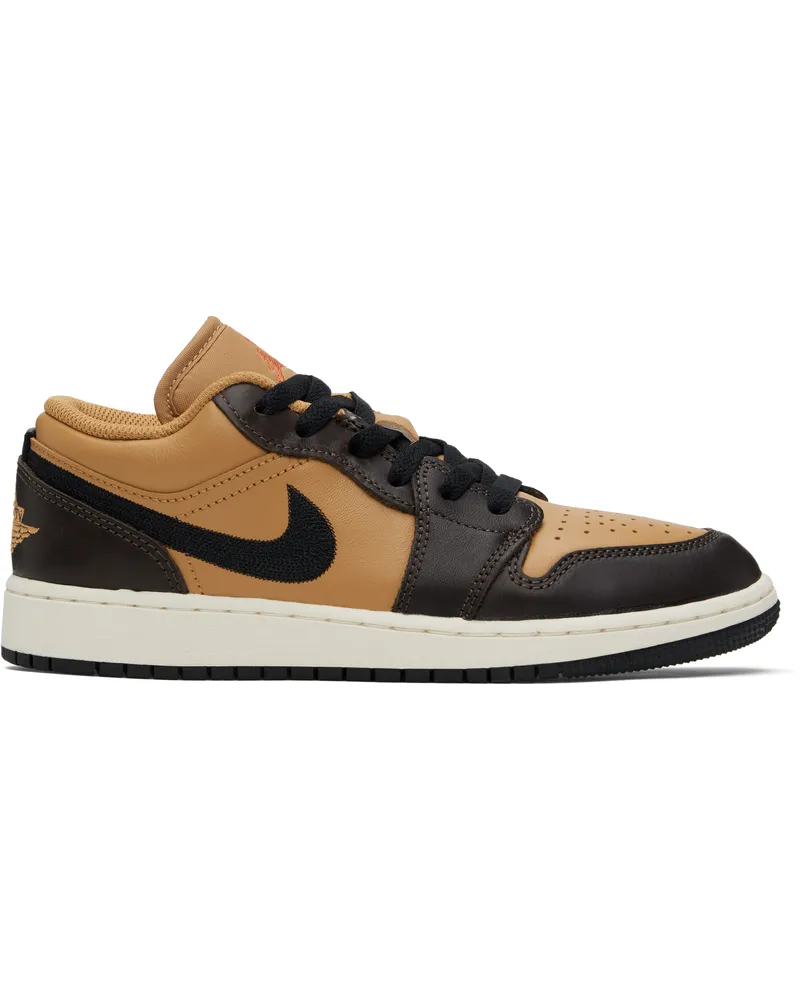 Nike Big Kids Brown & Black Air Jordan 1 Low SE Sneakers Flax
