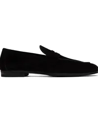 Tom Ford Black Suede Sean Penny Loafers Black