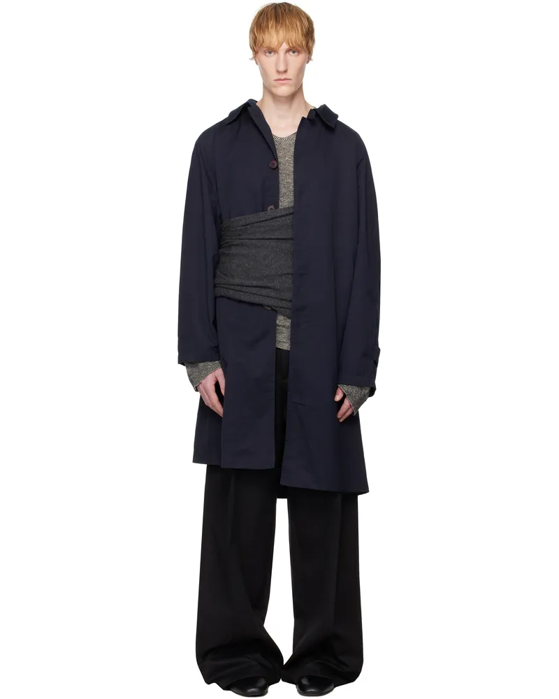 BLESS Navy Extended Trench Coat Vintage