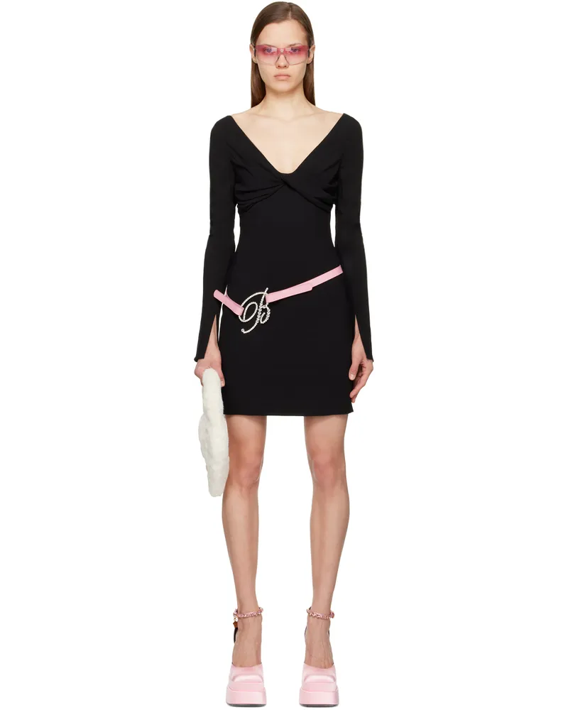 Blumarine Black Twisted Minidress Nnero