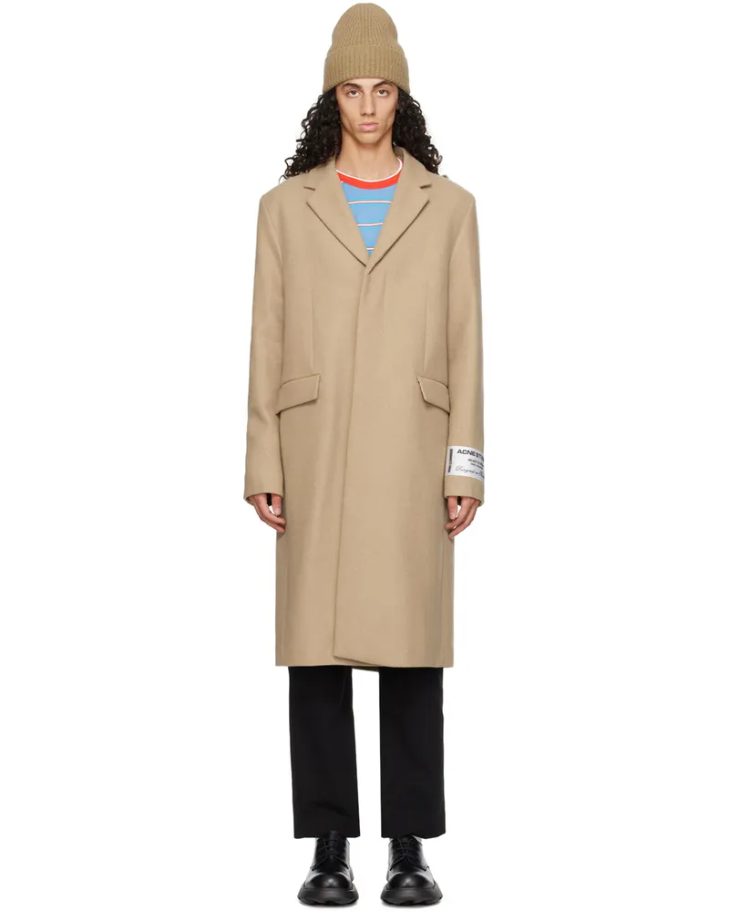 Acne Studios Beige Single-Breasted Coat Dfj