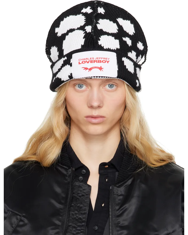 Charles Jeffrey Loverboy Black & White Loverboy Beanie Black