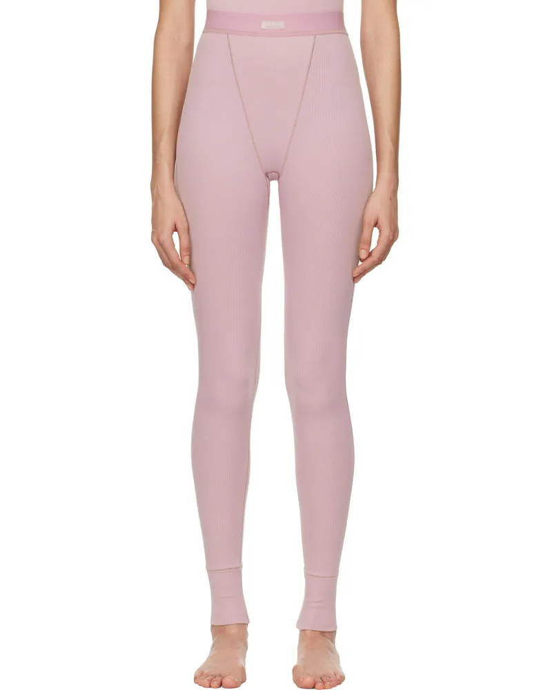 SKIMS Purple Cotton Rib Leggings Dusk