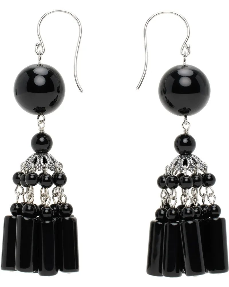 Sophie Buhai Silver & Black Flamenco Earrings Onyx